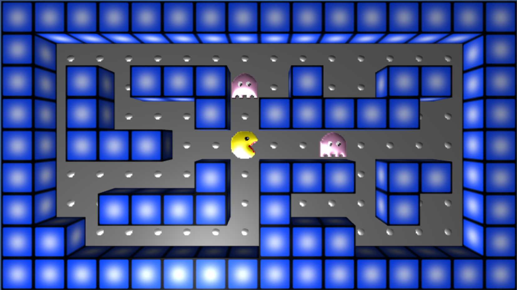 A Pacman game created with AgentCubes.