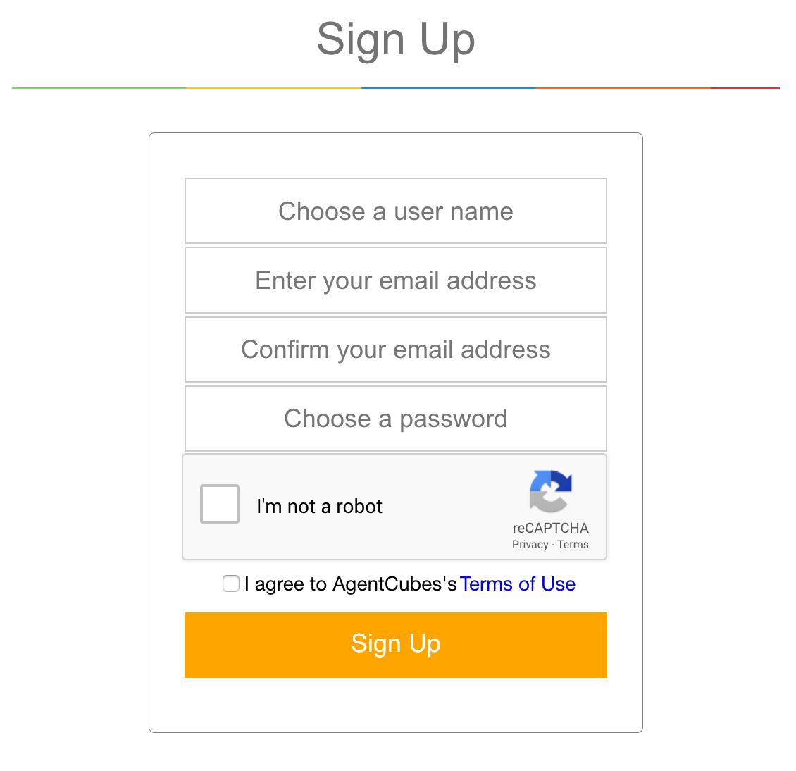 Sign up page image